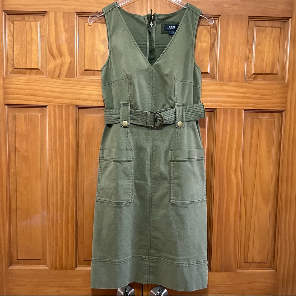 Anthropologie Maeve Oona Utility
Dress Olive Green Sleeveless Size 4 - Picture 2 of 11